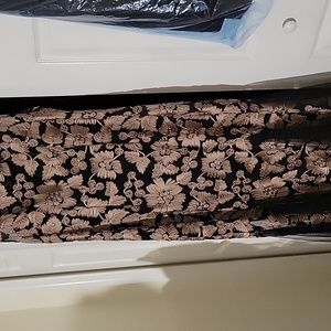 ladies after 5 dress, black-and-tan